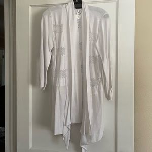 Neiman Marcus white sweater cardigan